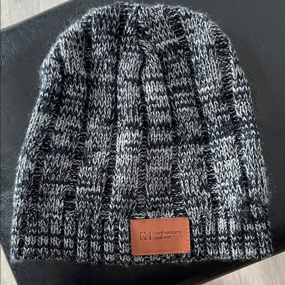 Northwestern Knitted Charcoal and Black Beanie